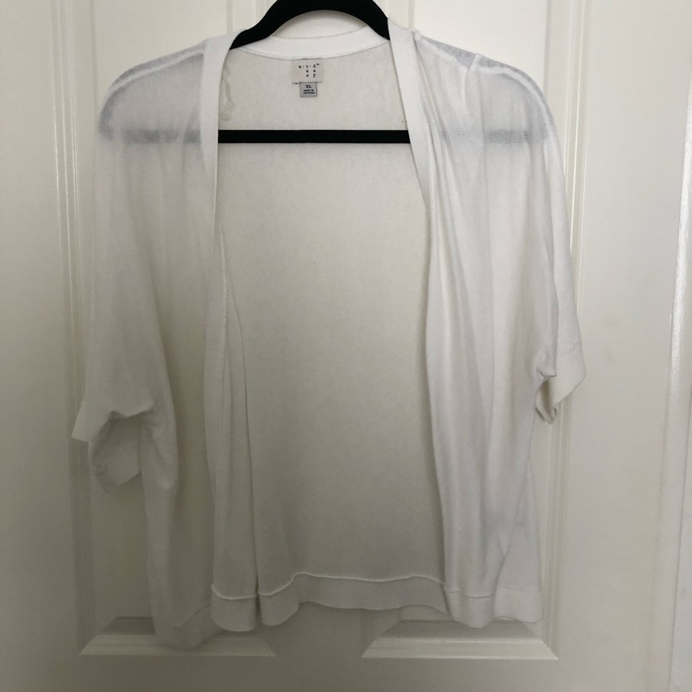 A new day white short sleeve cardigan